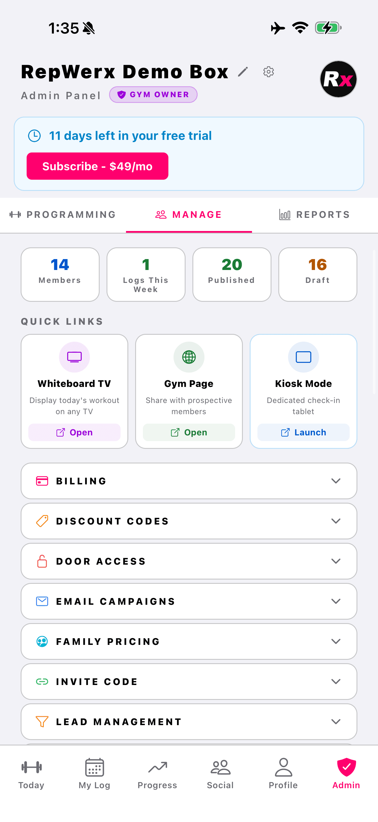 Stripe billing, holds, family plans